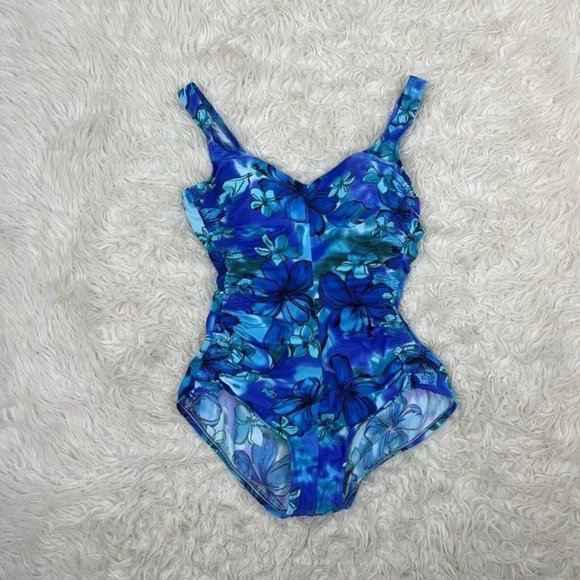 Maxine of Hollywood Swim Vintage Maxine Of Hollywood One Piece Blue